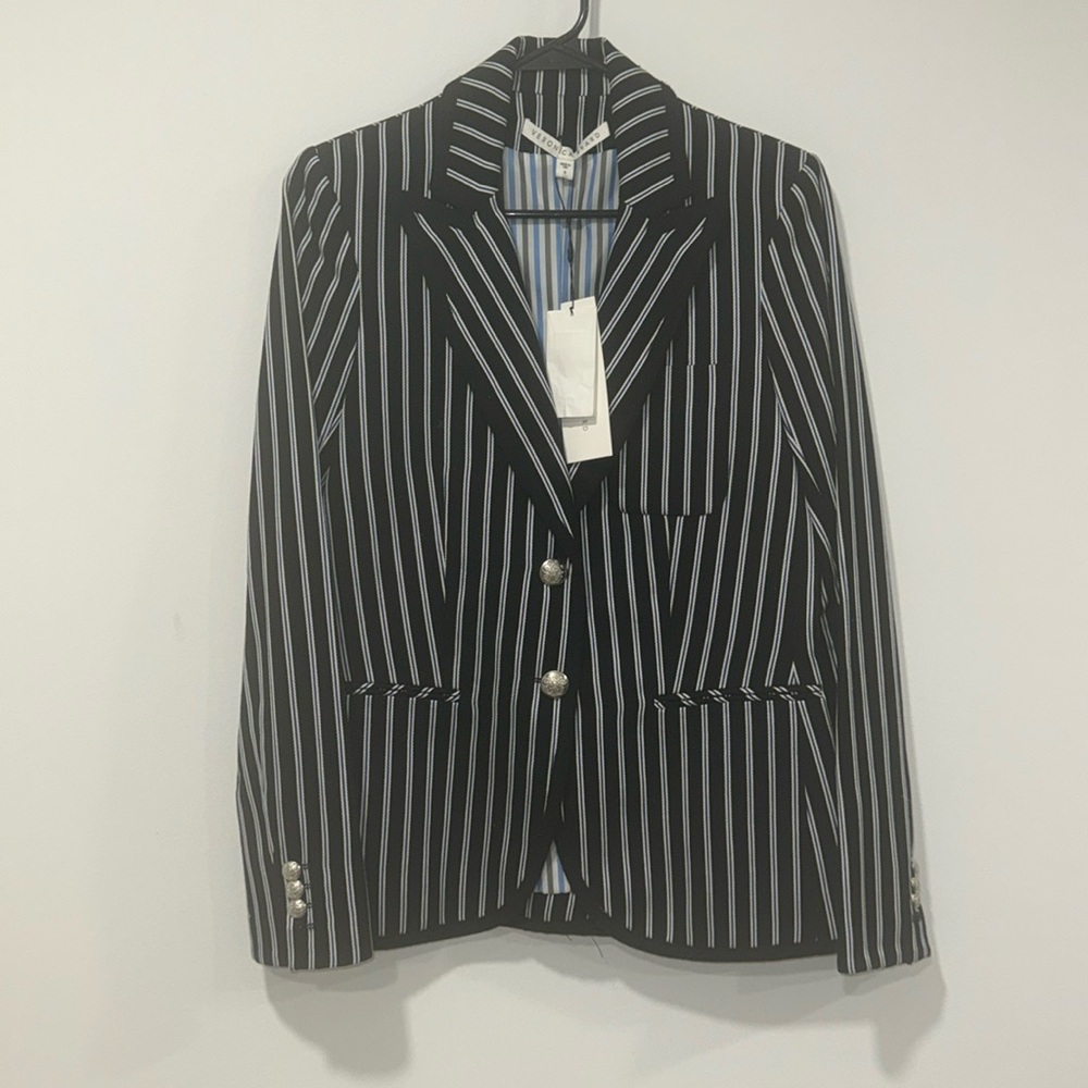Veronica Beard Black and White Pinstripe Blazer